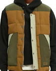 Scotch & Soda Amsterdam Mens Brown Green Winter Puffer Quilted Vest Size XL EUC