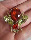 Vintage Rhinestone Brooch Pin Bee Insect