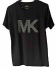 NEW Women Michael  Kors Black  White Logo Tee Shirt Top, Sz. M,  Ret. $ 78.00
