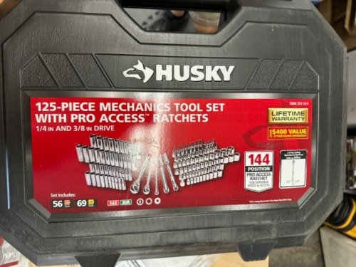 Husky 144-Position 1/4 in. and 3/8 in. Drive Mechanics Tool Set (124-Piece)