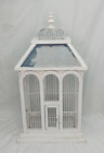Vintage Bird Cage White Painted Wood & Wire Estate find Shabby Chic Deco 27
