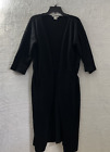 Zoran Cashmere Cardigan Top Womans M/L Solid Black 3/4 Sleeve Long Open Front