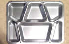 6 Vintage US Navy USN Heavy Double Layer Riveted Steel Compartment Food Trays