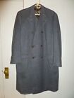 Vintage Gray Custom Double-Breasted Herringbone THICK Wool Over Coat, Size 42 R