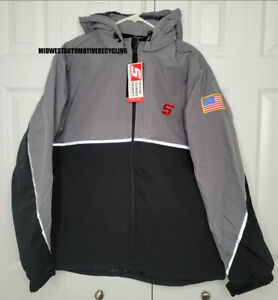 SNAP ON TOOLS HOODED JACKET INSULATED WINTER COAT ZIP UP BLACK/GREY NEW LARGE