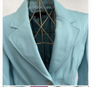 Women Real Leather Teal Jacket