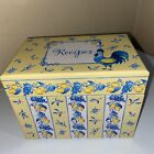 Martin Designs Recipe Box Rooster Lemons Pears Yellow Blue Vintage 2002