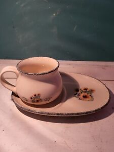 Home & Garden Party Ceramic Soup Mug And Sandwich Plate Sunflower 🌻
