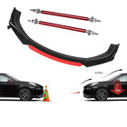 6PCS Front Bumper Red Lip Splitter Spoiler + Strut Rods For NISSAN VERSA 07-22 (For: Nissan)