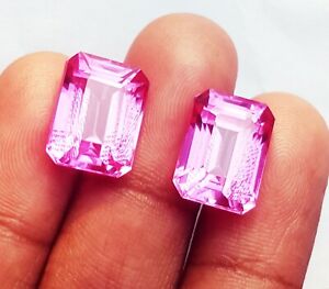 Loose Gemstone Natural Light Pink Sapphire Pair 8 to 10 Ct Certified ~Free Gift