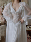 Renaissance Princess Vintage Nightgown Robe Set Lounge Dress Set Women Maxi Long