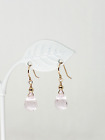 14k Rose Gold Filled Faceted Rose Quartz Teardrop Briolette Drop Dangle Earrings