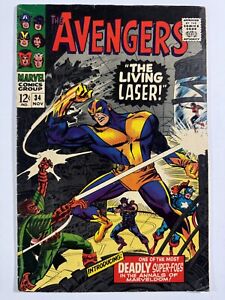 AVENGERS #34 : The Living Laser! 1st APPEARANCE Mid-Grade 1966 Marvel Comics