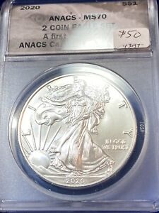New Listing2020 Silver Eagle ANACS MS70 White No Spots Best Price Ebay* CHRC