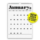 2024 Wall Calendar. Large B&W A3 Yearly Wall Planner. 1 month per page + Jan 25.