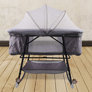 Baby Bassinet Bedside Sleeper Adjustable Height Portable Infant Crib Toddler Bed