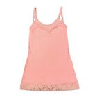 Vintage Maurices Womens Y2K Lace Trim Cami Tank Top Size S Pink V-Neck Fairy