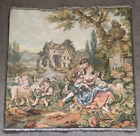 Vintage French Tapestry Romantic Country Side Cottage  Children Sheep  28