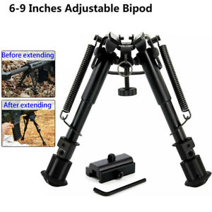 6-9''Hunting Rifle Bipod, Spring Return, with 360° Picatinny Rail Mount Adapter
