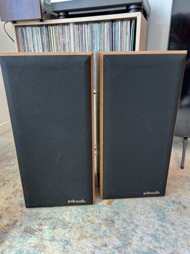 New ListingPolk Audio Vintage Monitor Series 5 Speakers  Speakers Original Wood Tested!