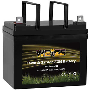 Lawn & Garden AGM Battery 12V 300CCA BCI Group U1 SLA Starting Battery for Mower