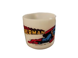 Vintage 1971 Superman Coffee Mug Cup 8 oz  Federal Milk Glass DC Comics