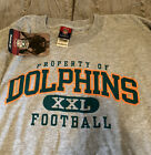 MIAMI DOLPHINS Football REEBOK Vintage 2XL Shirt NFL Gray NEW Free Shipping