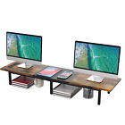 Dual Monitor Stand Riser with Charging Station for Computer Screens, Laptop, TV