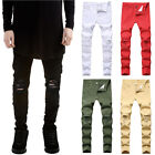 Mens Jeans Trousers Ripped Denim Pants Stretch Skinny Casual Distressed Slim Fit
