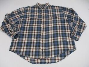Abercrombie Shirt Men Size XL Blue Plaid Button Up Long Sleeve Casual Flannel