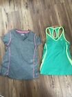 Althletic shirt lot womens size small adidas green tank top and Layer 8 Gray