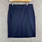 Banana Republic Women's Skirt Size 10 Blue Lined Wool Blend Zip Closure