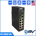 10 Port PoE Switch DIN Rail (8 PoE & Gigabit & SFP Uplink) 96W Unmanaged 802.3at