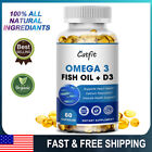 3x Strength Omega 3 Fish Oil+Vitamin D3 Pills 1200mg EPA & DHA Highest Potency