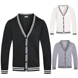 Men's Classic Button VNeck Basic Sweater Cardigan Top Jacket Vest S-2XL USA SIZE