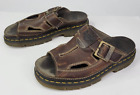 Vintage 90s Dr. Doc Martens Brown Leather Chunky Slides Sandals Men's Size 8