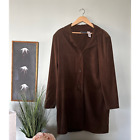 SAG HARBOR Womens Brown Velvet Blazer Dress Button Down Relaxed Fit | 14