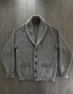 William Lockie Shawl Cardigan Grey Lambswool Size 44 (Medium)