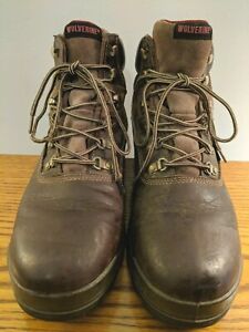 WOLVERINE MEN'S W10315 BROWN LEATHER WATERPROOF CABOR EPX WORK BOOTS SIZE 12 M
