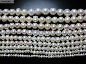 Natural Freshwater White Pearl Potato Beads 14'' 4mm 6mm 8mm 9mm 10mm 11mm 12mm