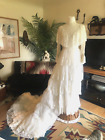 RARE VINTAGE 70s GUNNE SAX STYLE VICTORIAN LACE SIZE SMALL WEDDING GOWN USA