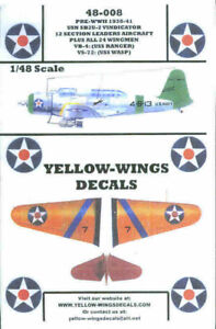 YWD48008 1:48 Yellow Wings Decals SB2U-2 Vindicator #48008