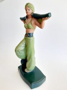 Alexander Backer, Co. ABCO Chalkware Genie Figurine Woman W Aladdin Pants 1950's