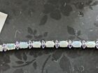 White gold over sterling silver white opal and violet tanzanite 8