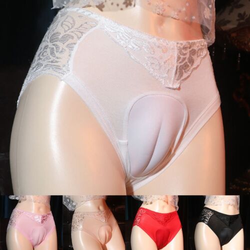 Mens-Unisex Sexy Lingerie Sissy Panties Lace Brief Underwear Knickers Crossdress