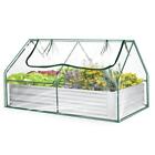 Raised Garden Bed with Mini Greenhouse Cover Outdoor Planter for Flowers Herbs