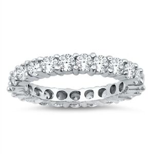 Women's Clear CZ Eternity Wedding Ring 925 Sterling Silver Size 4 to 10 NEW
