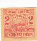 Ohio Prepaid Sales Tax Stamps - 1934 - 2c Consumer Receipt - Columbian Bank Note