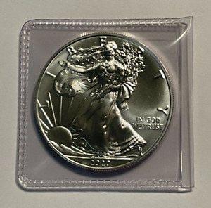 2020 1 oz American Silver Eagle $1 Coin, .999 Fine Silver, BU, in Vinyl Flip