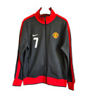 Nike Manchester United Football Soccer Track Jacket Men L Red Gray #7 Zip Pkts